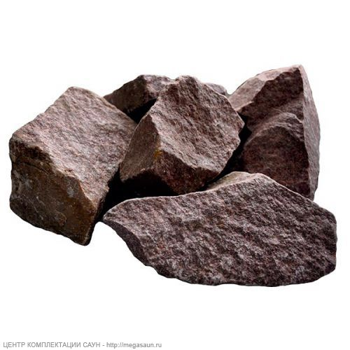Камни для бани малиновый кварцит колотый 20 кг