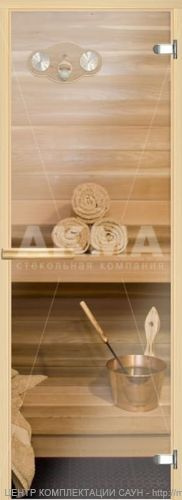 Дверь для сауны «АКМА» 0,7×1,9 стекло в спб прозрачное коробка осина