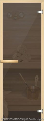 Дверь для сауны с серым стеклом «АКМА» 0,7×1,9 стекло серое