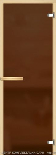 Дверь для сауны «АКМА» 0,6×1,8 с стеклом матовым бронза
