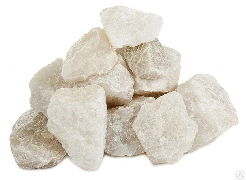 Камень для бани кварцит обвалованный 20 кг белый
