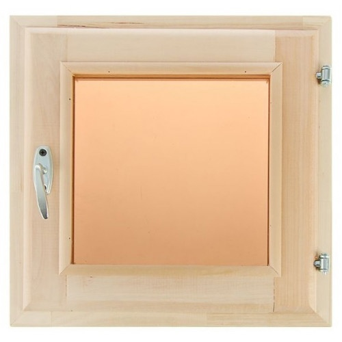 Оконный блок (форточка) липа 60х60 бронза стекло