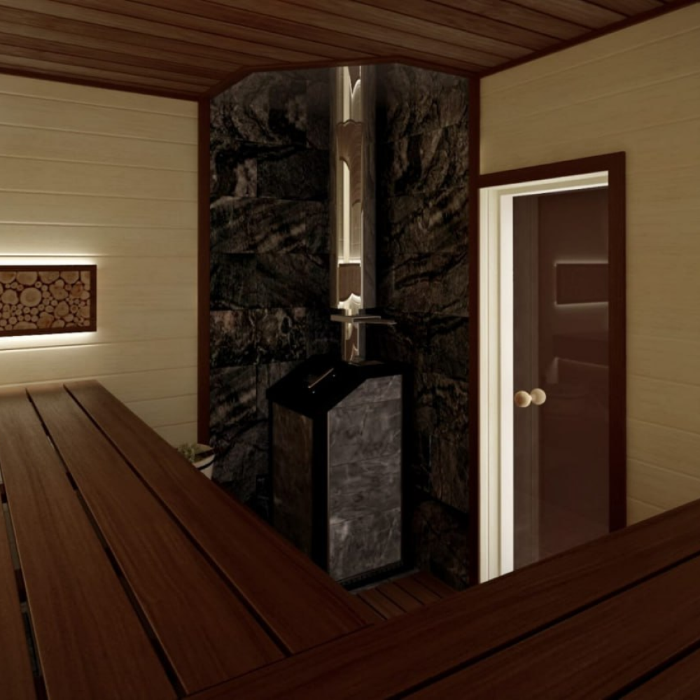  Стеклянная дверь FireWay 0.7×1.8 м со стеклом бронза 