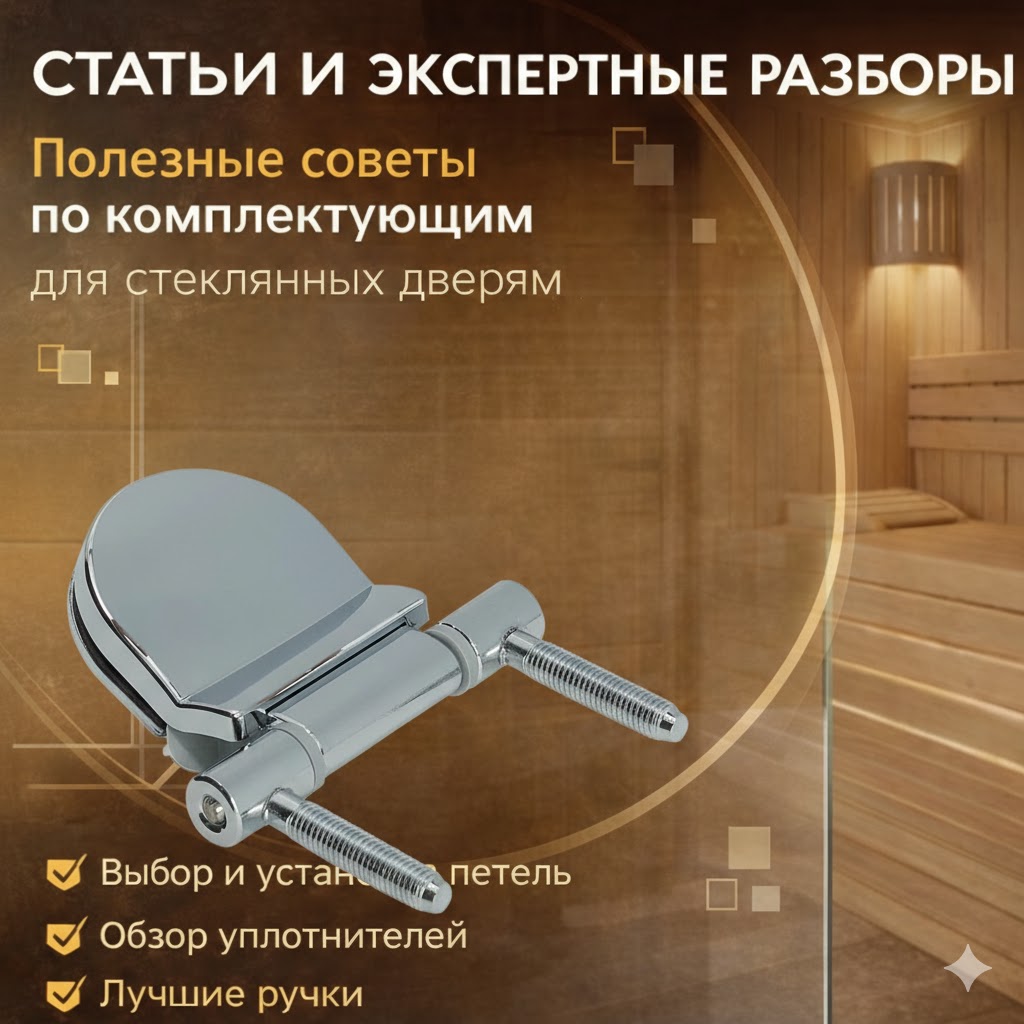 Усиленная петля TYLO 60G для стеклянной двери в баню и сауну